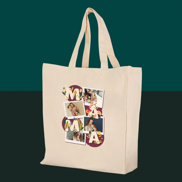 Fotokoláž: Písmenka Máma - Plátěná Taška