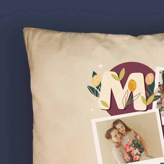 Fotokoláž: Písmenka Máma - Polštář