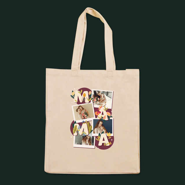 Fotokoláž: Písmenka Máma - Plátěná Taška