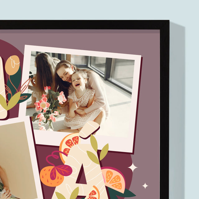 Fotokoláž: Písmenka Máma - Tisk V Rámečku