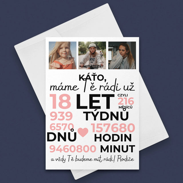 Fotokoláž: Máme Tě Rádi Už 18 Let - Přání