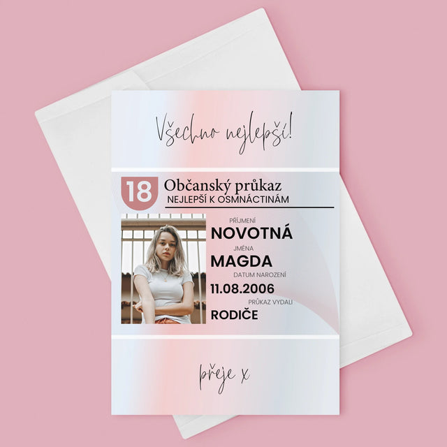 Fotka A Textem: Občanský Průkaz - Přání