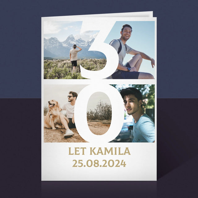 Fotokoláž: 30 Let Číslo Fotky - Přání