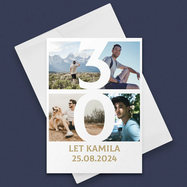 Fotokoláž: 30 Let Číslo Fotky - Přání