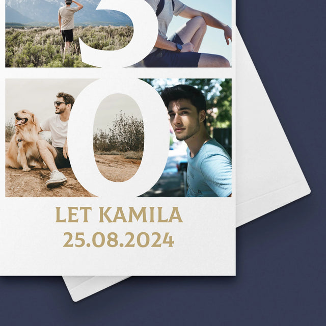 Fotokoláž: 30 Let Číslo Fotky - Přání