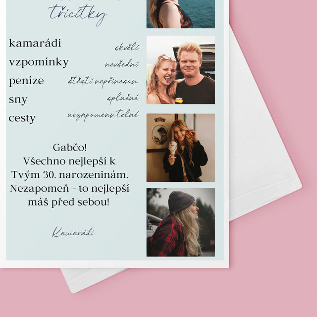 Fotokoláž: Vysvědčení Vzorné Třicítky - Přání