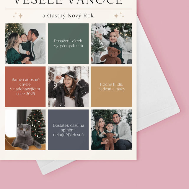 Fotokoláž: Veselé Vánoce Přání - Přání