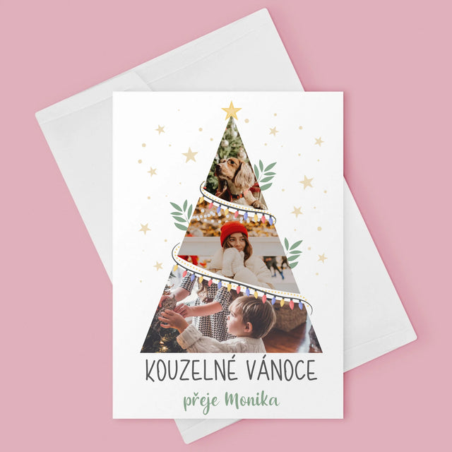 Fotokoláž: Kouzelné Vánoce Stromeček - Přání