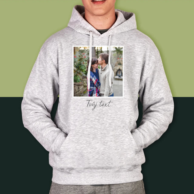 Fotka A Textem: Tvoje Fotka A Textem - Pánská Mikina S Kapuci