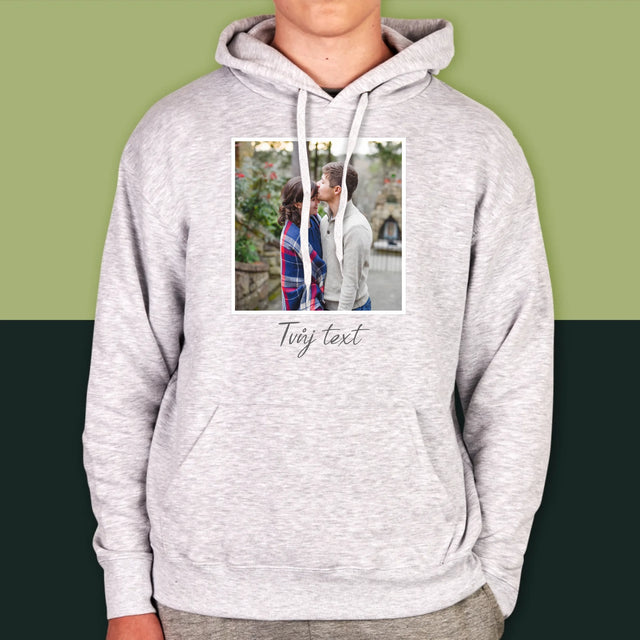 Fotka A Textem: Tvoje Fotka A Textem - Pánská Mikina S Kapuci