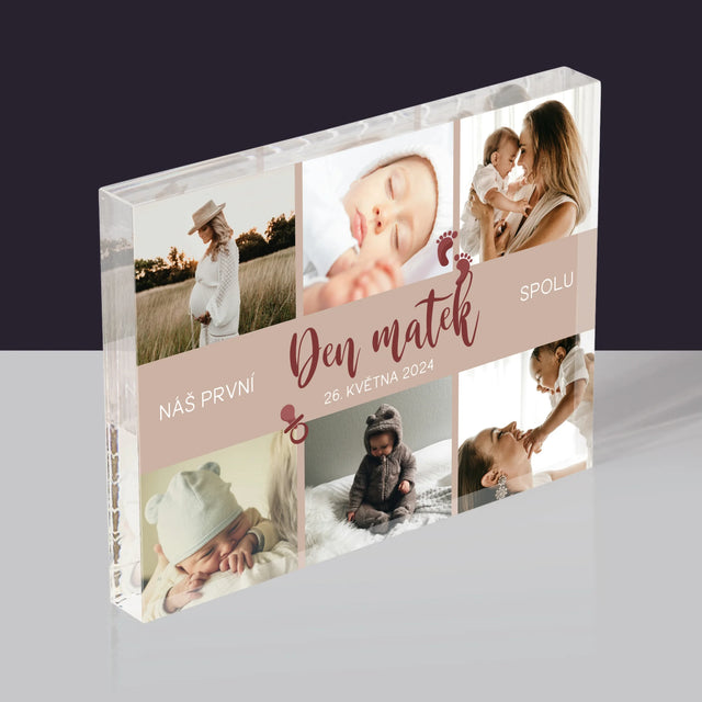 Fotokoláž: Náš První Den Matek - Akrylový Blok