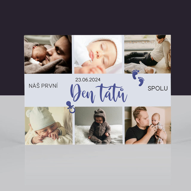 Fotokoláž: První Den Tátů - Akrylový Blok