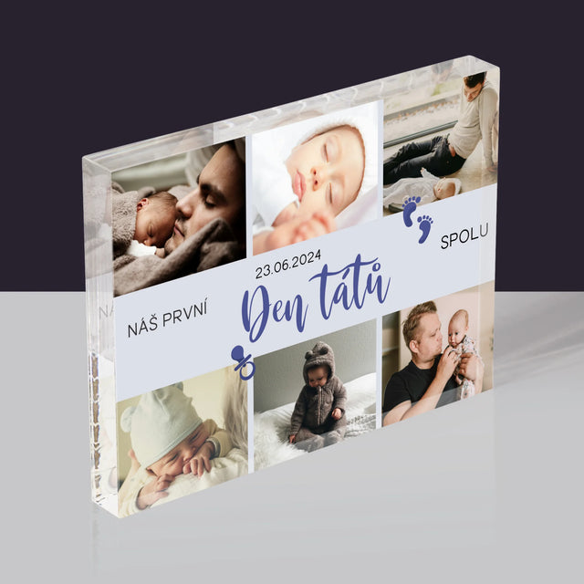 Fotokoláž: První Den Tátů - Akrylový Blok