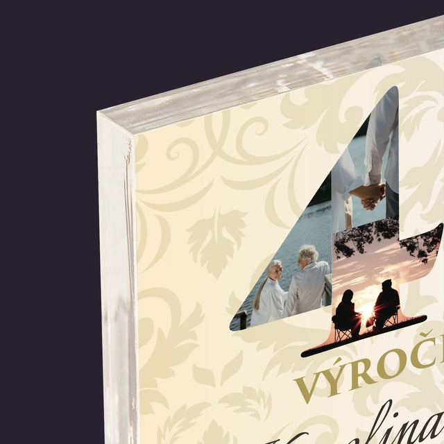 Slovo Z Fotek: 40. Výročí Svatby - Akrylový Blok