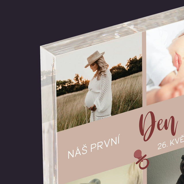Fotokoláž: Náš První Den Matek - Akrylový Blok