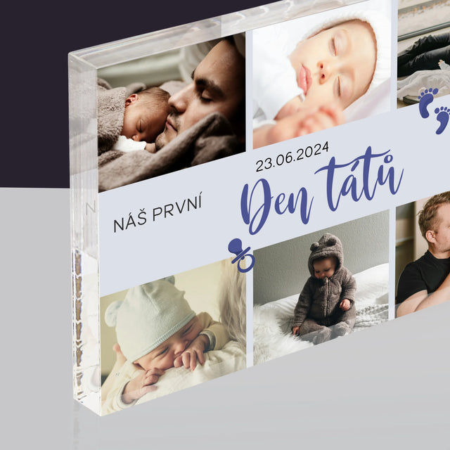 Fotokoláž: První Den Tátů - Akrylový Blok