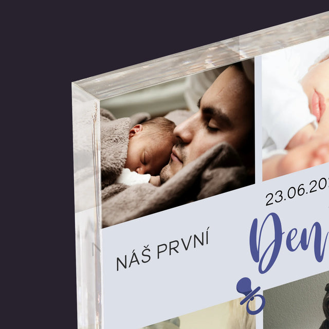 Fotokoláž: První Den Tátů - Akrylový Blok