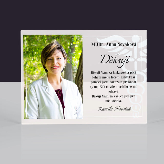 Fotka A Textem: Doktore, Děkuji - Akrylový Blok