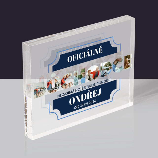 Slovo Z Fotek: Oficiálně Důchodce - Akrylový Blok