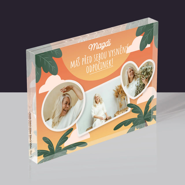 Fotokoláž: Vysněný Odpočinek - Akrylový Blok