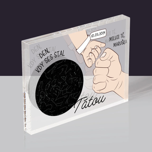 Hvězdná Mapa: Den, Kdy Ses Stal Tátou - Akrylový Blok