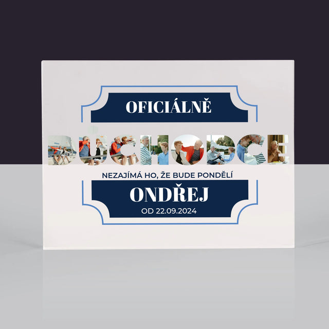 Slovo Z Fotek: Oficiálně Důchodce - Akrylový Blok