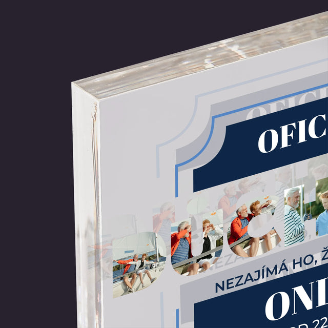 Slovo Z Fotek: Oficiálně Důchodce - Akrylový Blok