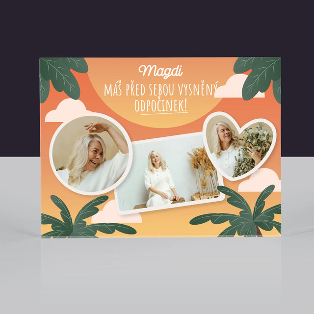 Fotokoláž: Vysněný Odpočinek - Akrylový Blok