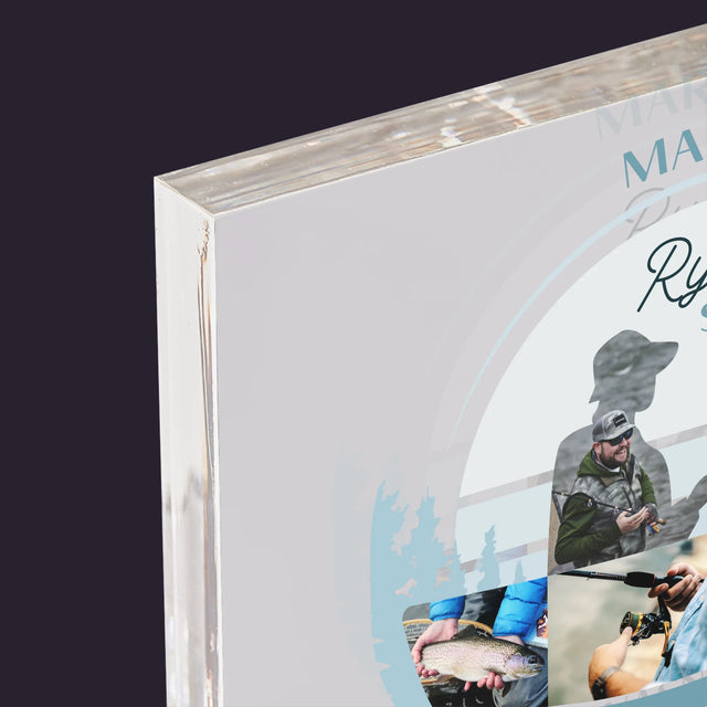 Tvar Z Fotek: Rybář S Vášní - Akrylový Blok