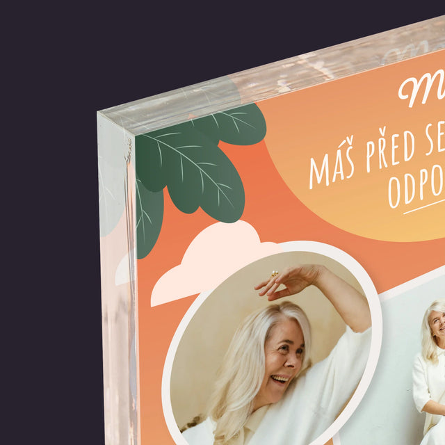 Fotokoláž: Vysněný Odpočinek - Akrylový Blok