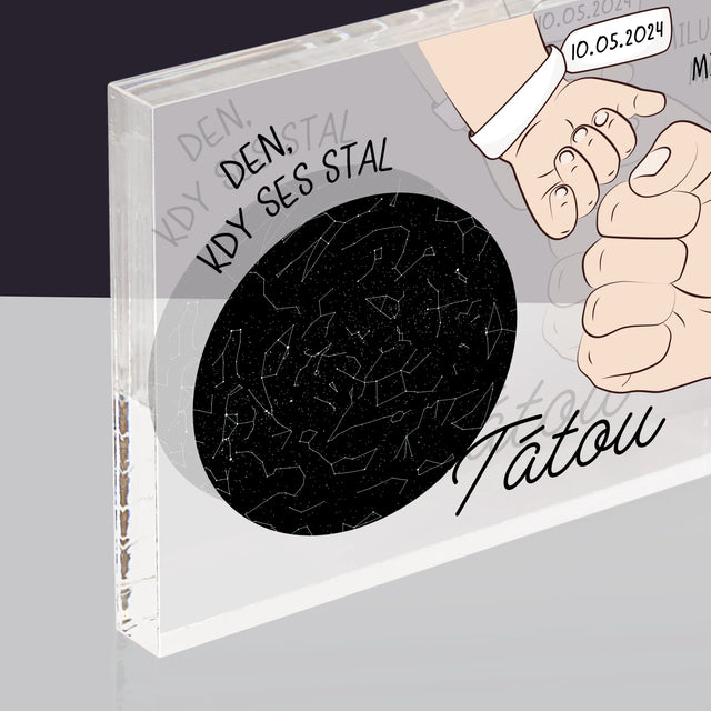 Hvězdná Mapa: Den, Kdy Ses Stal Tátou - Akrylový Blok