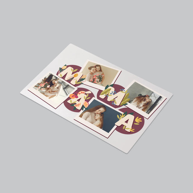Fotokoláž: Písmenka Máma - Podložka Na Psací Stůl