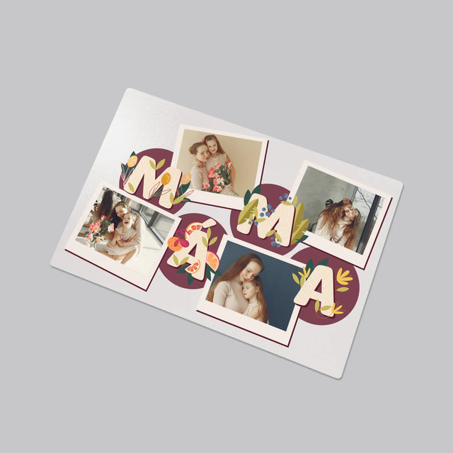 Fotokoláž: Písmenka Máma - Podložka Na Psací Stůl