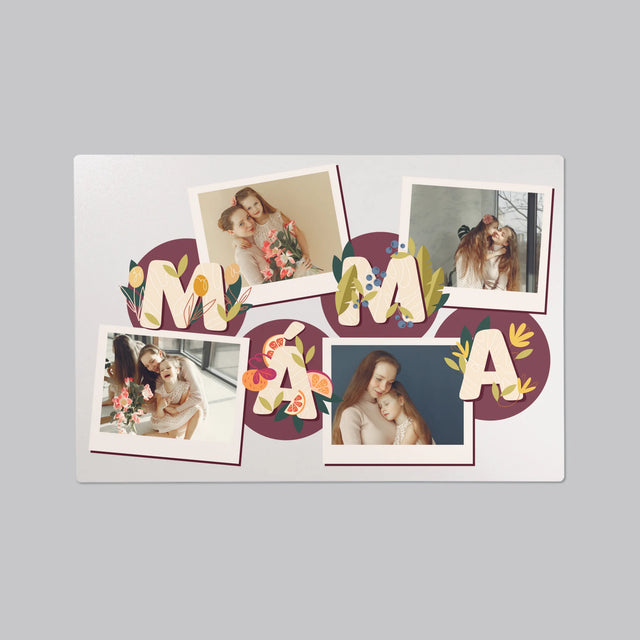 Fotokoláž: Písmenka Máma - Podložka Na Psací Stůl