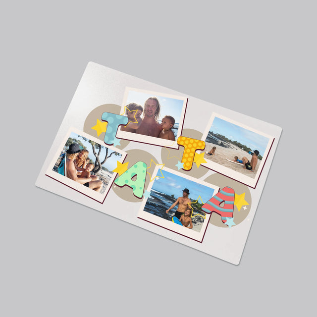 Fotokoláž: Písmenka Táta - Podložka Na Psací Stůl