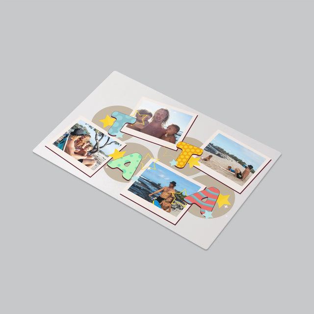 Fotokoláž: Písmenka Táta - Podložka Na Psací Stůl