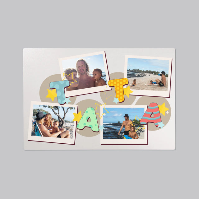 Fotokoláž: Písmenka Táta - Podložka Na Psací Stůl