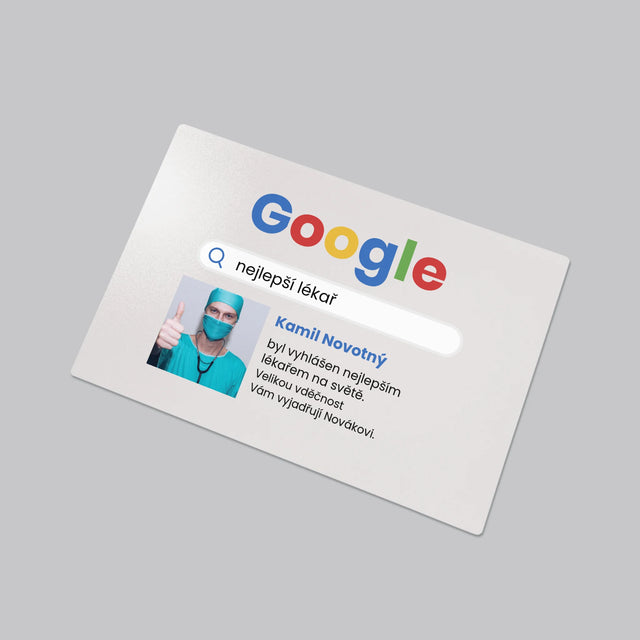 Fotka A Textem: Nejlepší Lékař Výsledek Google - Podložka Na Psací Stůl