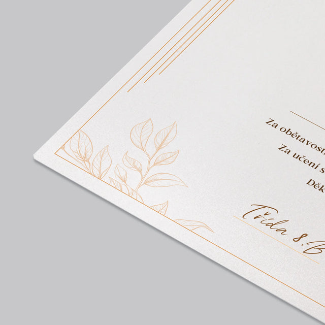 Fotka A Textem: Certifikát Vzorné Učitelky - Podložka Na Psací Stůl