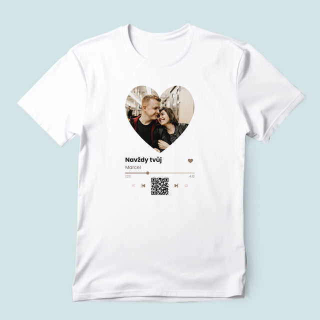 Fotka A Textem: Naše Píseň Na Qr - Pánské Tričko