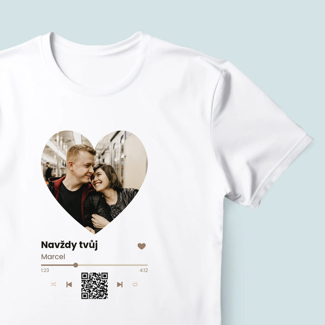 Fotka A Textem: Naše Píseň Na Qr - Pánské Tričko