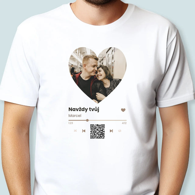 Fotka A Textem: Naše Píseň Na Qr - Pánské Tričko