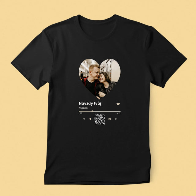 Fotka A Textem: Naše Píseň Na Qr - Pánské Tričko