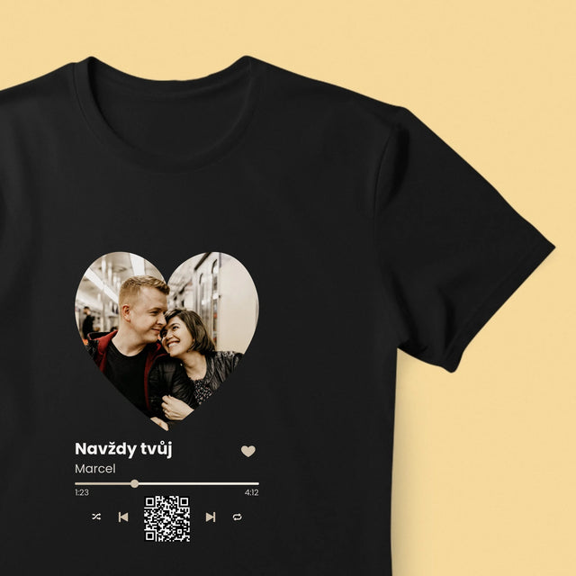 Fotka A Textem: Naše Píseň Na Qr - Pánské Tričko