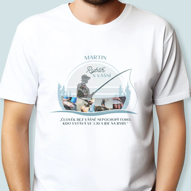 Tvar Z Fotek: Rybář S Vášní - Pánské Tričko