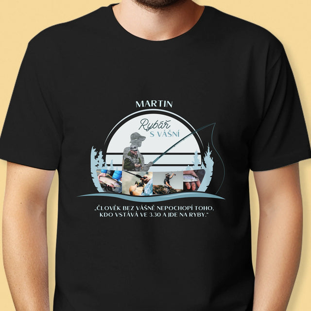Tvar Z Fotek: Rybář S Vášní - Pánské Tričko