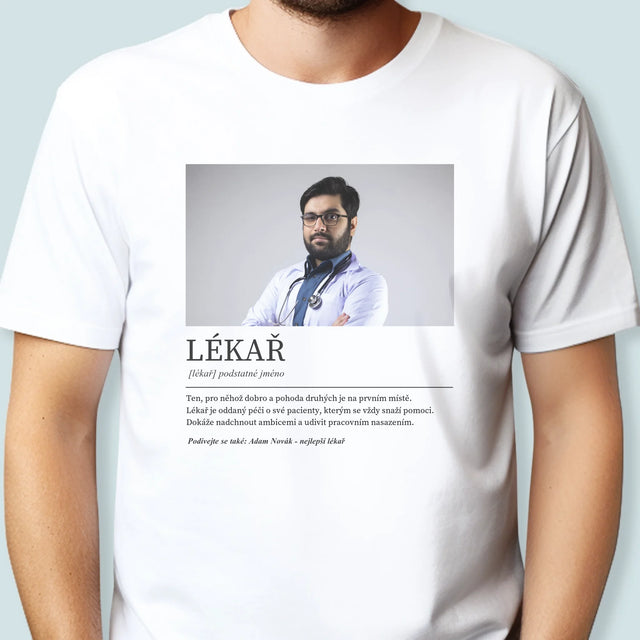Fotka A Textem: Lékař Definice - Pánské Tričko