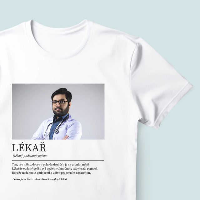 Fotka A Textem: Lékař Definice - Pánské Tričko