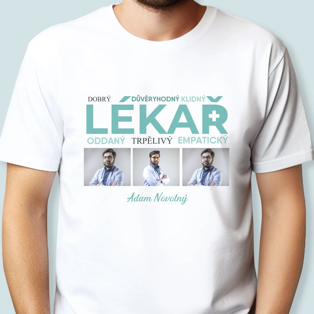 Fotokoláž: Lékař Vlastnosti - Pánské Tričko