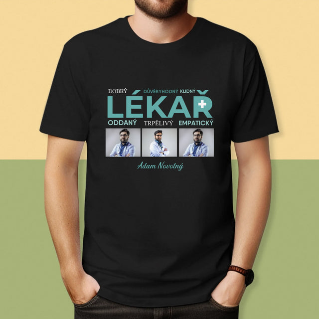 Fotokoláž: Lékař Vlastnosti - Pánské Tričko